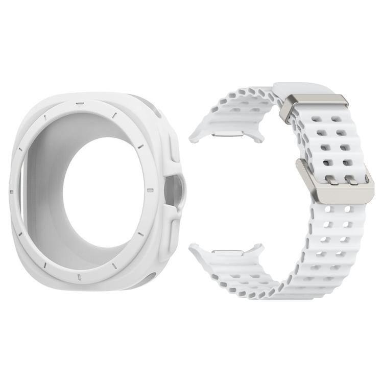 Silicone Watch Cover Marine Dual Buckle Silicone Watch Band, For Samsung Galaxy Watch 47mm / Ultra 2025
