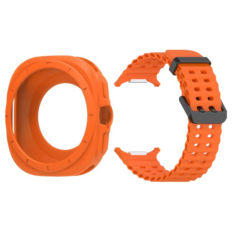 Silicone Watch Cover Marine Dual Buckle Silicone Watch Band, For Samsung Galaxy Watch 47mm / Ultra 2025