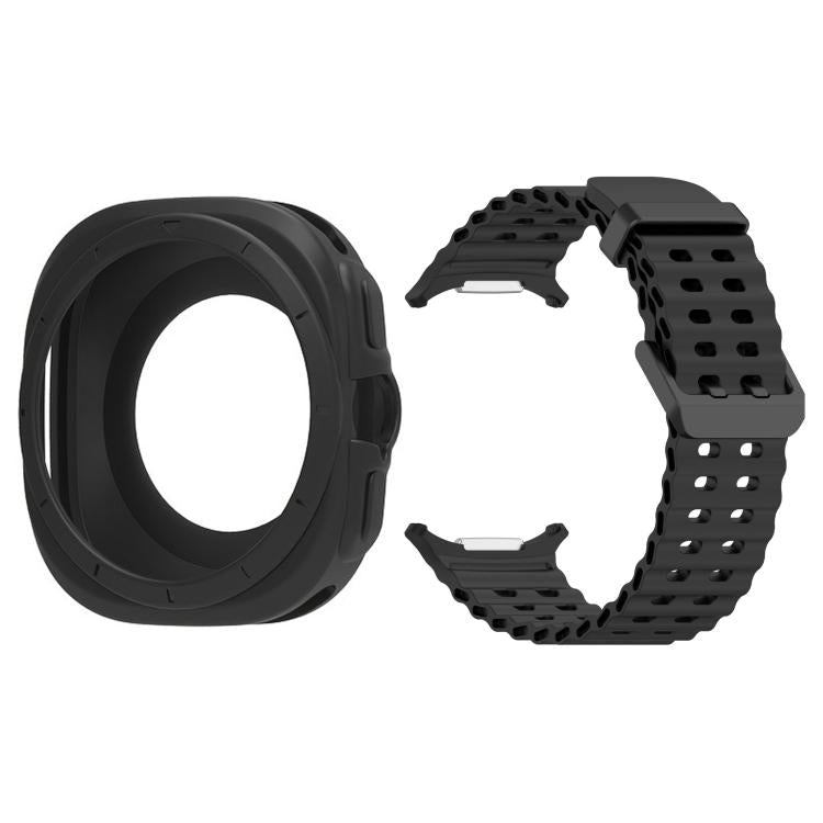 Silicone Watch Cover Marine Dual Buckle Silicone Watch Band, For Samsung Galaxy Watch 47mm / Ultra 2025