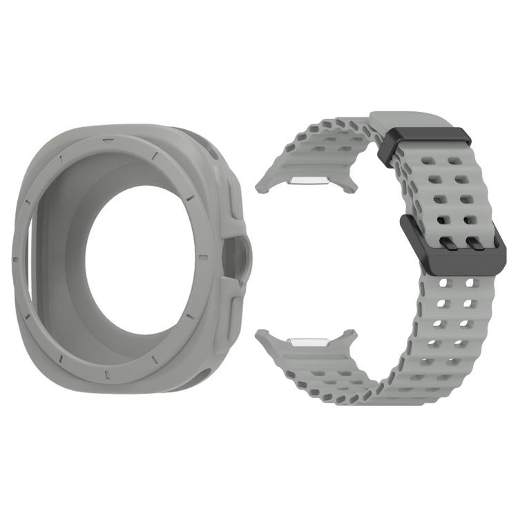 Silicone Watch Cover Marine Dual Buckle Silicone Watch Band, For Samsung Galaxy Watch 47mm / Ultra 2025