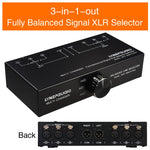 B072 3 Input 1 Output Fully Balanced Signal Selector 3-Channel Balanced Line Selector, No Need For External Power Supply Lossless Switching, B072