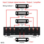 B072 3 Input 1 Output Fully Balanced Signal Selector 3-Channel Balanced Line Selector, No Need For External Power Supply Lossless Switching, B072