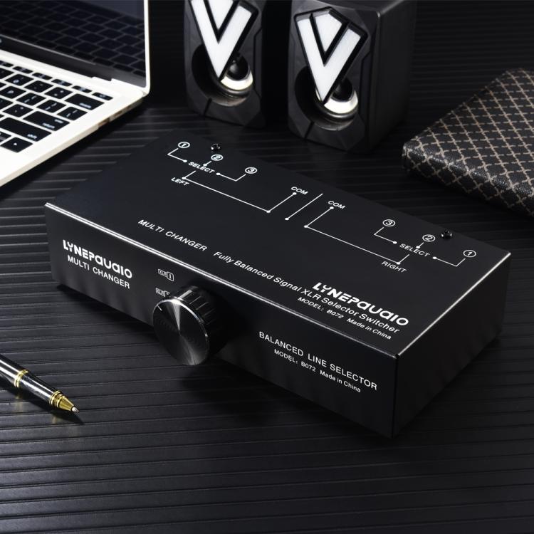 B072 3 Input 1 Output Fully Balanced Signal Selector 3-Channel Balanced Line Selector, No Need For External Power Supply Lossless Switching, B072