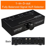 B073 1 Input 3 Output Fully Balanced Signal Selector 3-Channel Balanced Line Selector, No Need For External Power Supply Lossless Switching, B073
