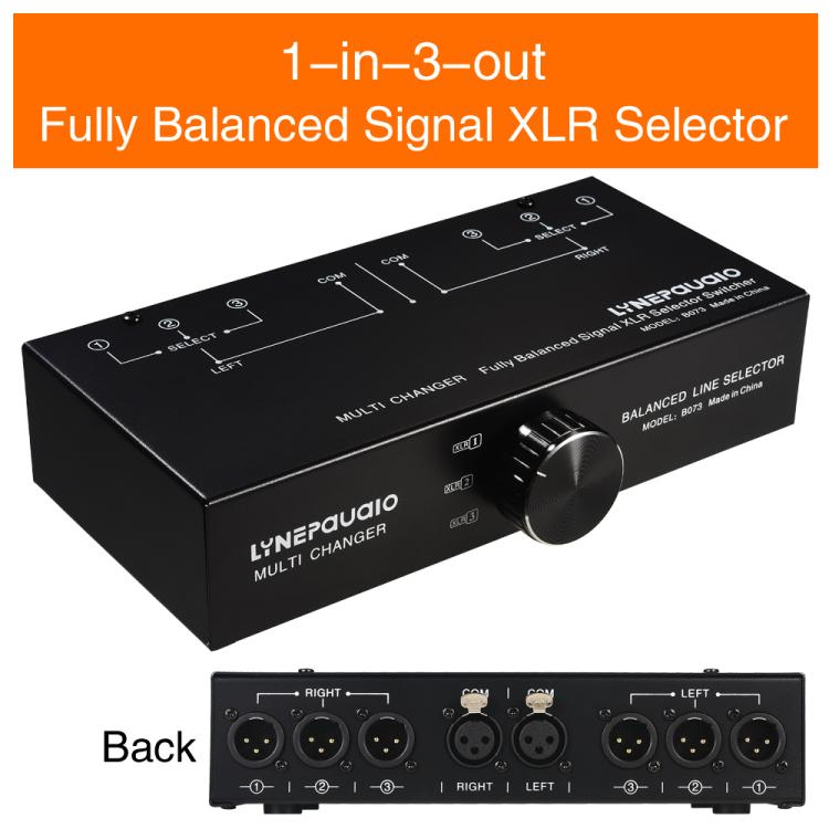 B073 1 Input 3 Output Fully Balanced Signal Selector 3-Channel Balanced Line Selector, No Need For External Power Supply Lossless Switching, B073
