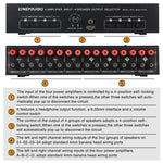B075 4 Input 4 Ooutput Power Amplifier Speaker Selector Switcher,  300W Sound Quality Per Channel No Loss, B075