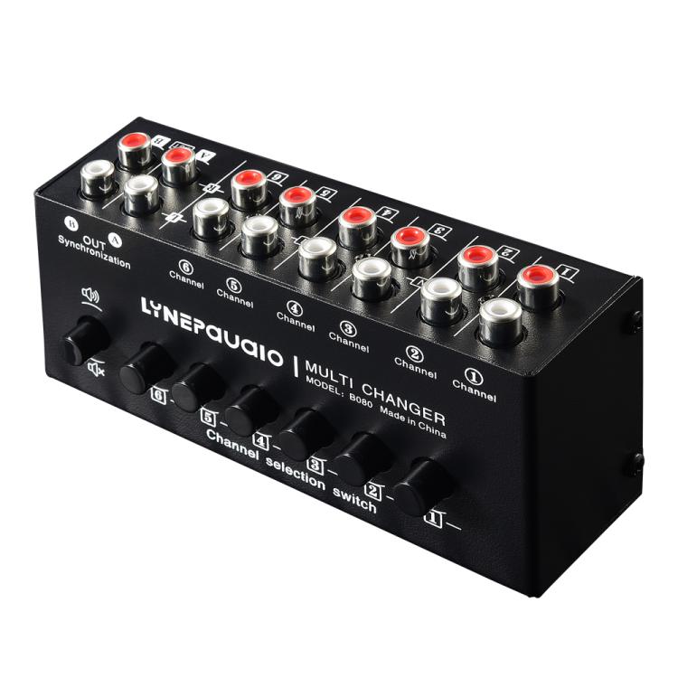 B080 6 Input 2 Output Audio Signal Selector Audio Switcher, 2-Channel Synchronous Output RCA Interface, B080