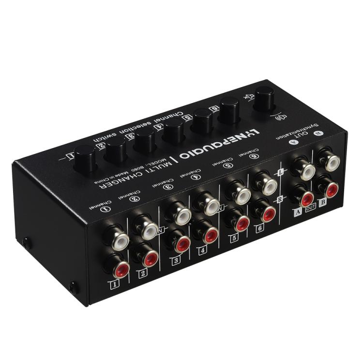 B080 6 Input 2 Output Audio Signal Selector Audio Switcher, 2-Channel Synchronous Output RCA Interface, B080