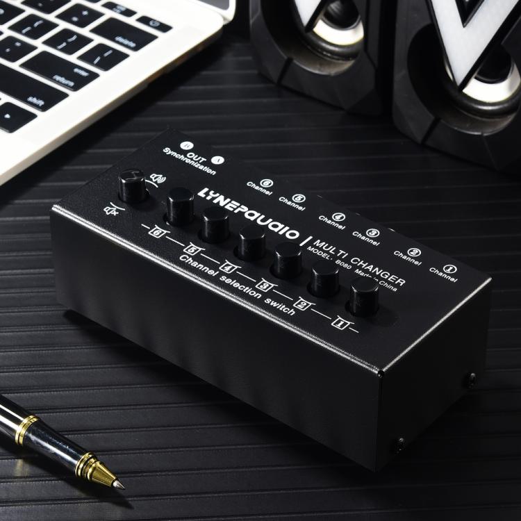 B080 6 Input 2 Output Audio Signal Selector Audio Switcher, 2-Channel Synchronous Output RCA Interface, B080