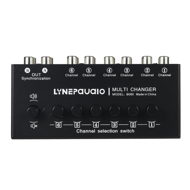 B080 6 Input 2 Output Audio Signal Selector Audio Switcher, 2-Channel Synchronous Output RCA Interface, B080