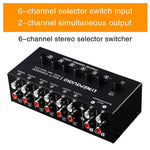 B080 6 Input 2 Output Audio Signal Selector Audio Switcher, 2-Channel Synchronous Output RCA Interface, B080