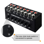 B080 6 Input 2 Output Audio Signal Selector Audio Switcher, 2-Channel Synchronous Output RCA Interface, B080