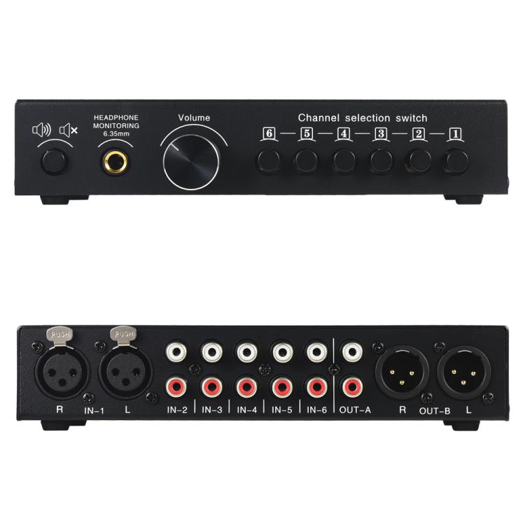 B081 6 Input 3 Outupt Audio Signal Selector Switcher Multi-channel Switcher, Fully Balanced Passive Front Active Speaker Volume Controller RCA Selector, B081