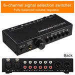 B081 6 Input 3 Outupt Audio Signal Selector Switcher Multi-channel Switcher, Fully Balanced Passive Front Active Speaker Volume Controller RCA Selector, B081