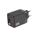 كابل قابل للسحب 3 في 1 بطول 70 سم Type-C، شاحن هاتف USB PD3.0، QC3.0، قابس الاتحاد الأوروبي