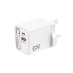 كابل قابل للسحب 3 في 1 بطول 70 سم Type-C، شاحن هاتف USB PD3.0، QC3.0، قابس المملكة المتحدة