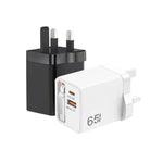 كابل قابل للسحب 3 في 1 بطول 70 سم Type-C، شاحن هاتف USB PD3.0، QC3.0، قابس المملكة المتحدة