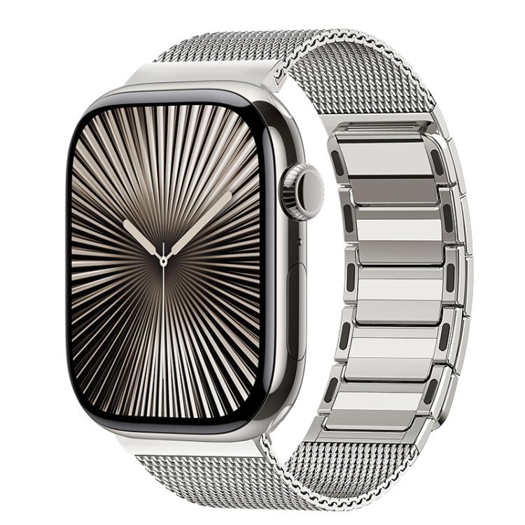Magnetic Woven I-Shaped Stainless Steel Watch Band, For Apple Watch 46mm / 49mm / 45mm / 44mm, For Apple Watch 42mm / 41mm / 40mm / 38mm