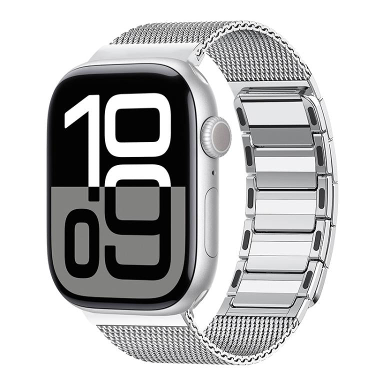Magnetic Woven I-Shaped Stainless Steel Watch Band, For Apple Watch 46mm / 49mm / 45mm / 44mm, For Apple Watch 42mm / 41mm / 40mm / 38mm