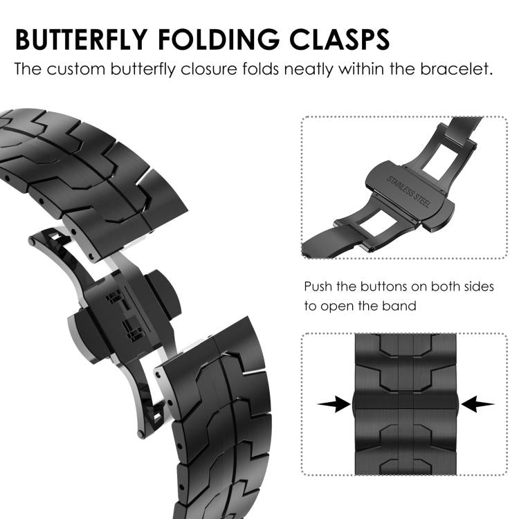 Butterfly Buckle Stainless Steel Watch Band, For Samsung Galaxy Watch8 / Watch8 Classic