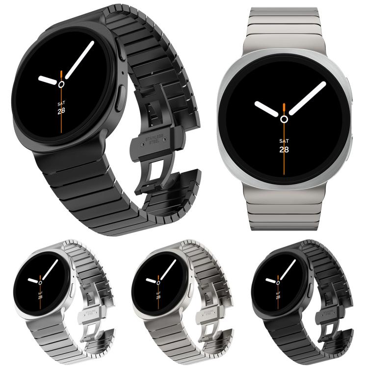 One Beads Butterfly Buckle Stainless Steel Watch Band, For Samsung Galaxy Watch8 / Watch8 Classic