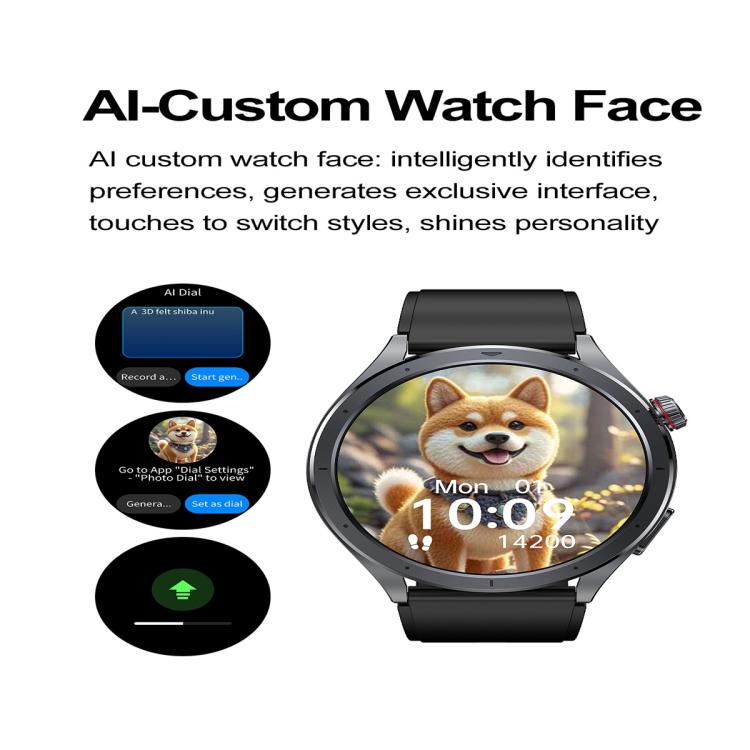 ET472 1.53 inch Color Screen BT Smart Watch Silicone Strap, Support AI-GPT Intelligent Question and Answer