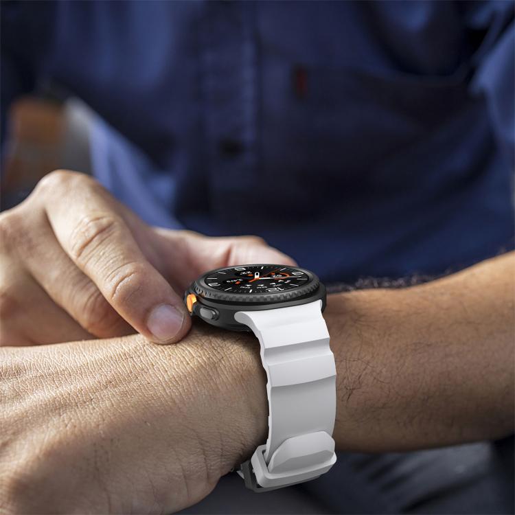 Black Buckle Sports Silicone Watch Band, For Samsung Galaxy Watch8 / Watch8 Classic