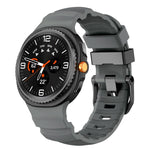 Black Buckle Sports Silicone Watch Band, For Samsung Galaxy Watch8 / Watch8 Classic