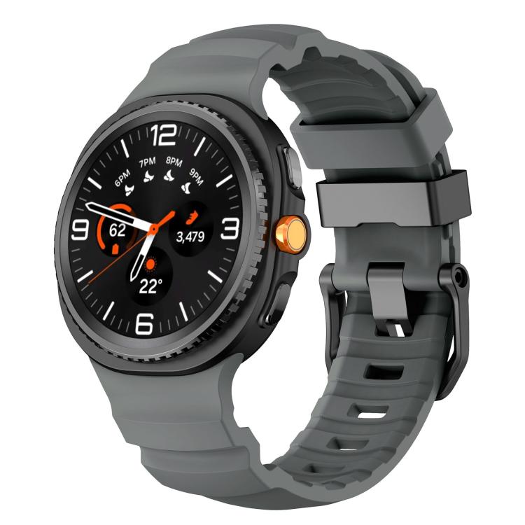 Black Buckle Sports Silicone Watch Band, For Samsung Galaxy Watch8 / Watch8 Classic