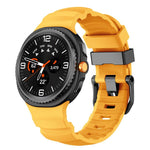 Black Buckle Sports Silicone Watch Band, For Samsung Galaxy Watch8 / Watch8 Classic