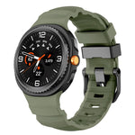 Black Buckle Sports Silicone Watch Band, For Samsung Galaxy Watch8 / Watch8 Classic