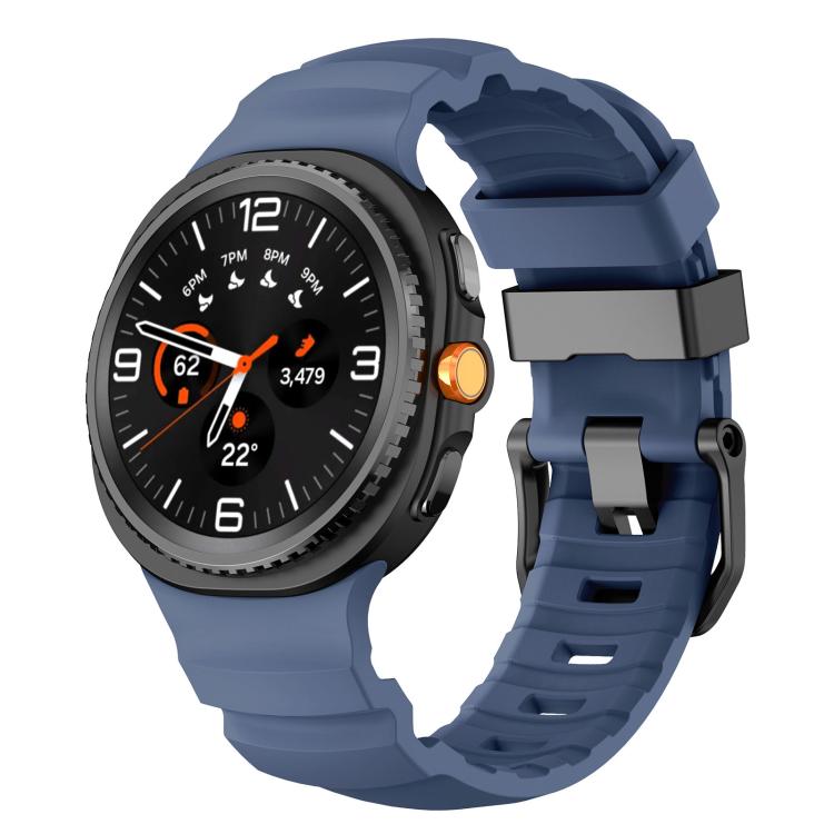 Black Buckle Sports Silicone Watch Band, For Samsung Galaxy Watch8 / Watch8 Classic