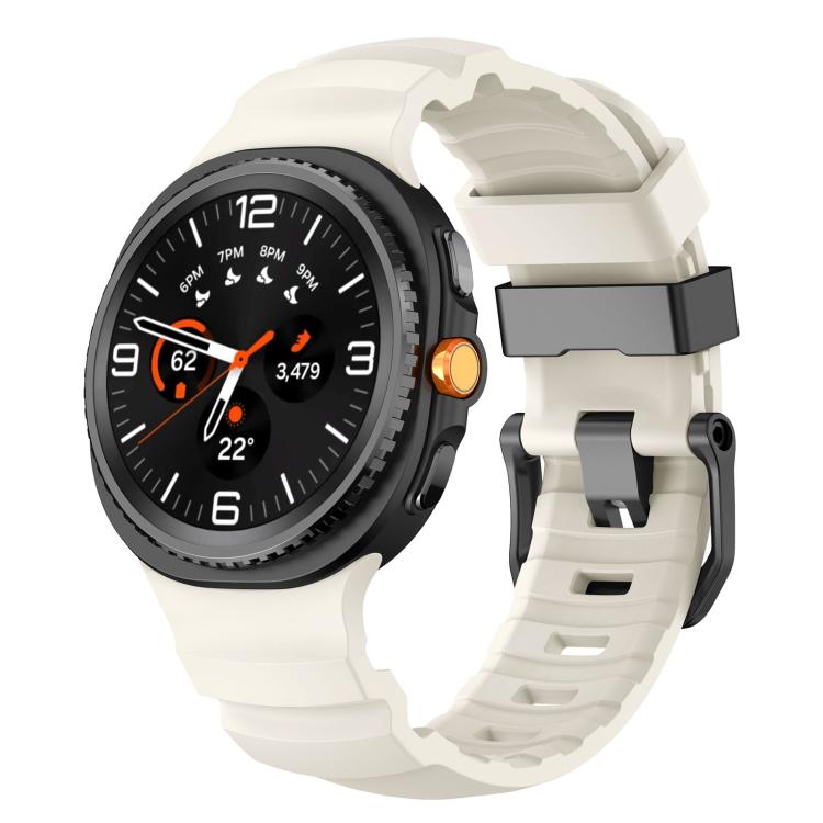 Black Buckle Sports Silicone Watch Band, For Samsung Galaxy Watch8 / Watch8 Classic