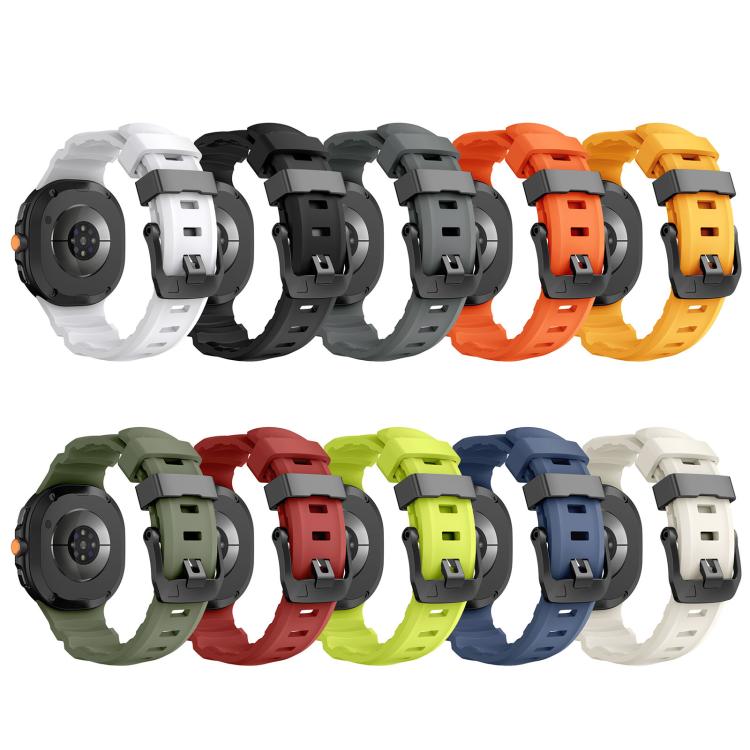 Black Buckle Sports Silicone Watch Band, For Samsung Galaxy Watch8 / Watch8 Classic