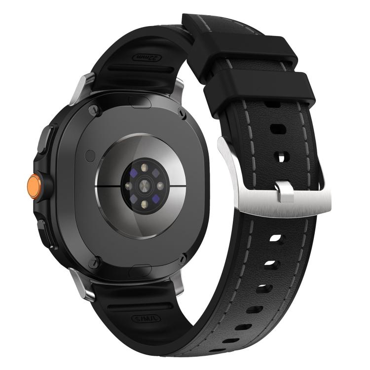 Silicone Hybrid Leather Skin Watch Band, For Samsung Galaxy Watch8 / Watch8 Classic