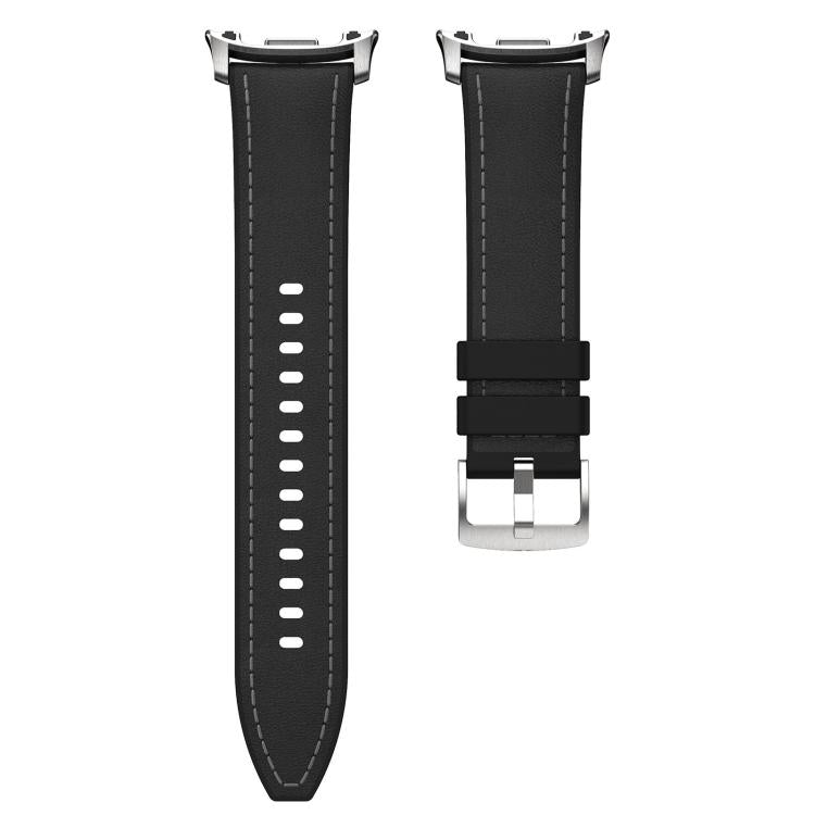Silicone Hybrid Leather Skin Watch Band, For Samsung Galaxy Watch8 / Watch8 Classic
