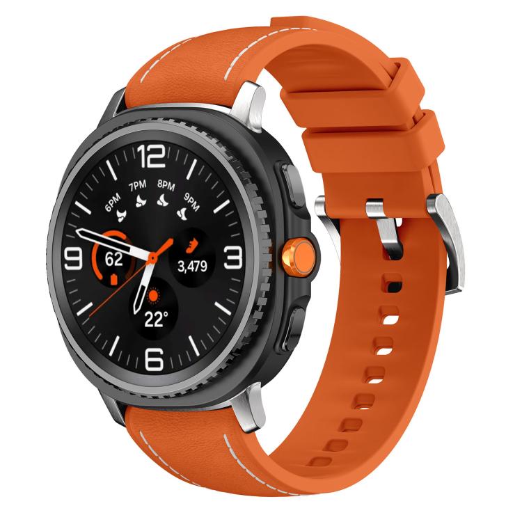 Silicone Hybrid Leather Skin Watch Band, For Samsung Galaxy Watch8 / Watch8 Classic