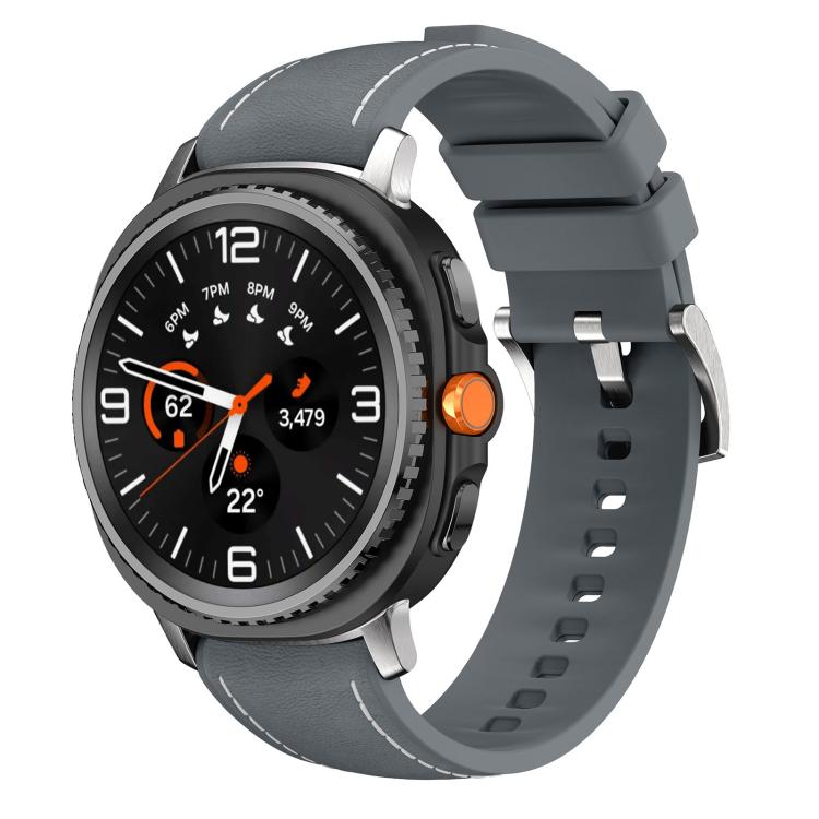 Silicone Hybrid Leather Skin Watch Band, For Samsung Galaxy Watch8 / Watch8 Classic