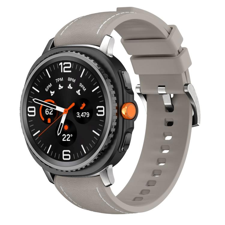 Silicone Hybrid Leather Skin Watch Band, For Samsung Galaxy Watch8 / Watch8 Classic