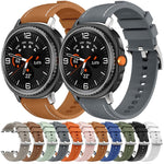 Silicone Hybrid Leather Skin Watch Band, For Samsung Galaxy Watch8 / Watch8 Classic