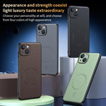 Plain Leather MagSafe Shockproof Phone Case, For iPhone 15, For iPhone 14 Plus, For iPhone 14, For iPhone 14 Pro, For iPhone 14 Pro Max, For iPhone 13 Pro Max, For iPhone 13 Pro, For iPhone 13