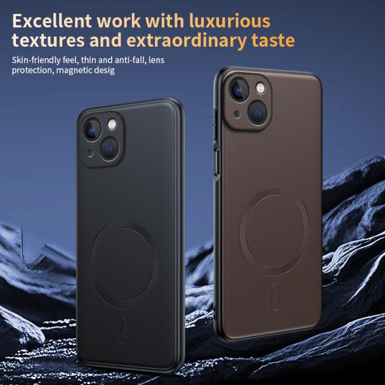 Plain Leather MagSafe Shockproof Phone Case, For iPhone 15, For iPhone 14 Plus, For iPhone 14, For iPhone 14 Pro, For iPhone 14 Pro Max, For iPhone 13 Pro Max, For iPhone 13 Pro, For iPhone 13