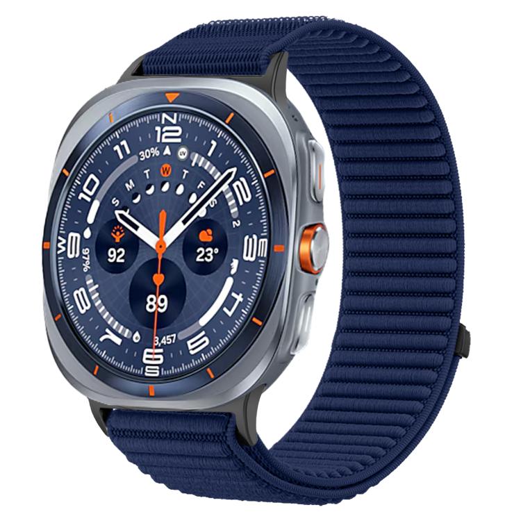Woven Nylon Hook And Loop Fastener Metal Interface Watch Band, For Samsung Galaxy Watch Ultra 47mm / Ultra 2025