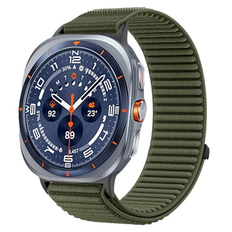 Woven Nylon Hook And Loop Fastener Metal Interface Watch Band, For Samsung Galaxy Watch Ultra 47mm / Ultra 2025