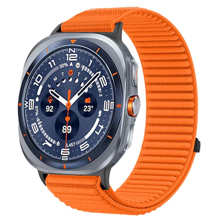 Woven Nylon Hook And Loop Fastener Metal Interface Watch Band, For Samsung Galaxy Watch Ultra 47mm / Ultra 2025