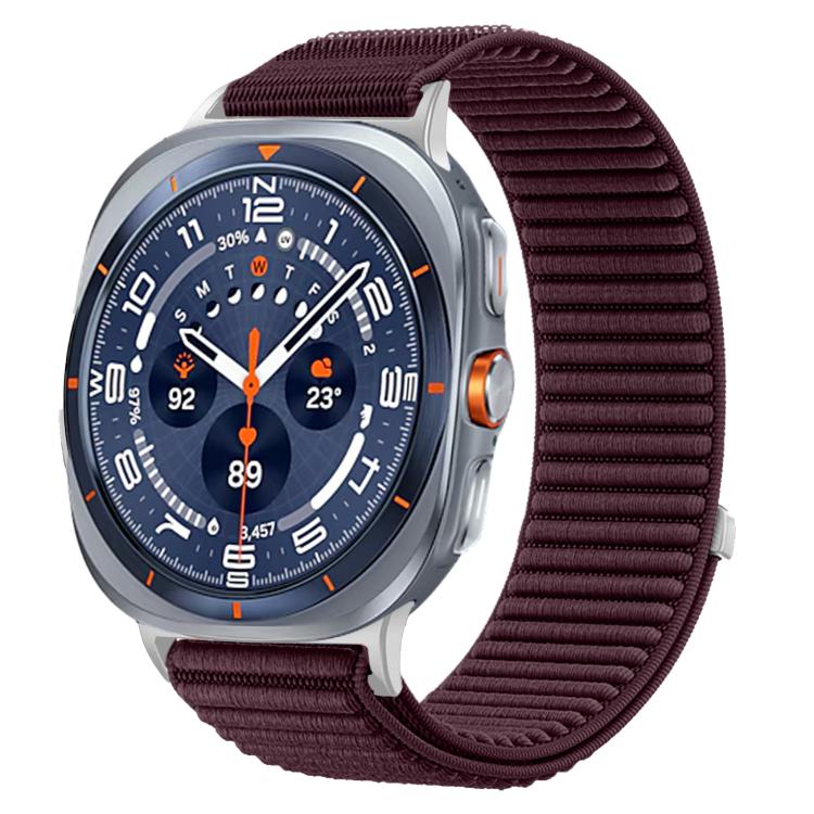 Woven Nylon Hook And Loop Fastener Metal Interface Watch Band, For Samsung Galaxy Watch Ultra 47mm / Ultra 2025