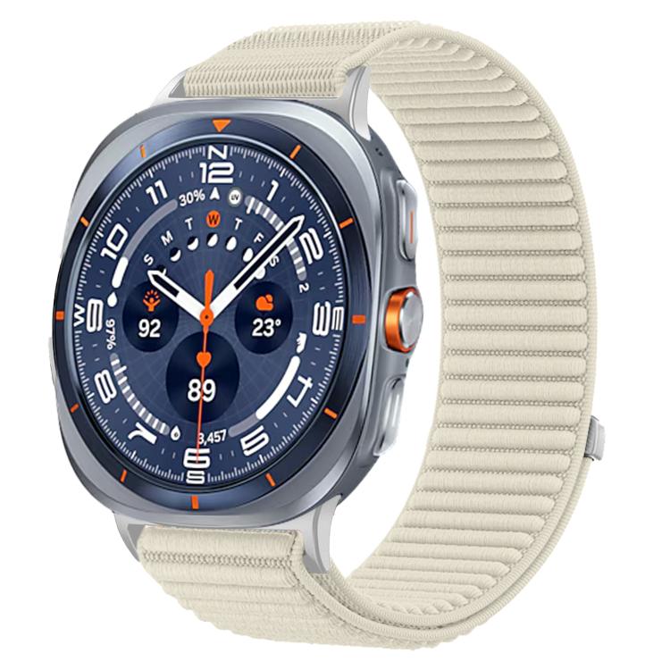 Woven Nylon Hook And Loop Fastener Metal Interface Watch Band, For Samsung Galaxy Watch Ultra 47mm / Ultra 2025