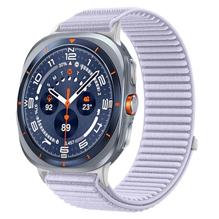 Woven Nylon Hook And Loop Fastener Metal Interface Watch Band, For Samsung Galaxy Watch Ultra 47mm / Ultra 2025