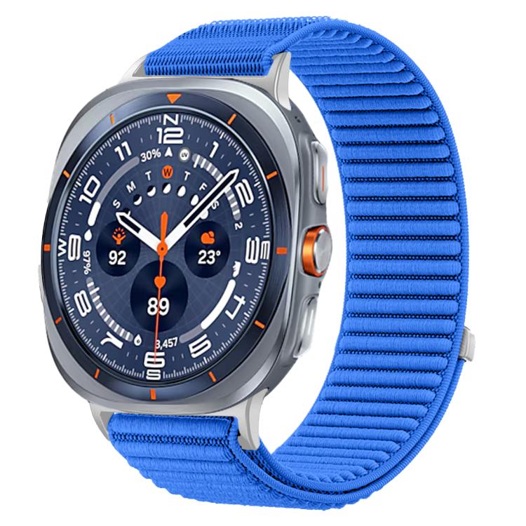Woven Nylon Hook And Loop Fastener Metal Interface Watch Band, For Samsung Galaxy Watch Ultra 47mm / Ultra 2025