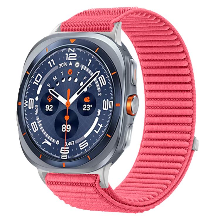 Woven Nylon Hook And Loop Fastener Metal Interface Watch Band, For Samsung Galaxy Watch Ultra 47mm / Ultra 2025